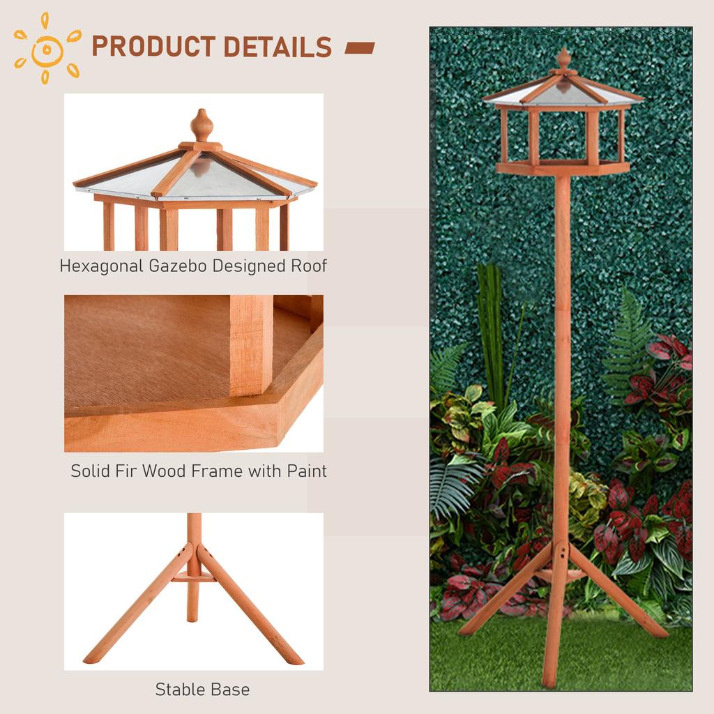 Wooden Bird Table for the garden Feeding Station, 153Hcm