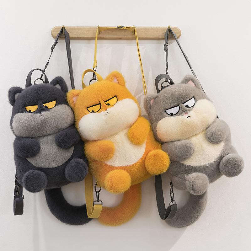 New High-value Pull Cat Backpack for Children and Girls Birthday Gift Pull Cat Backpack Plush Doll