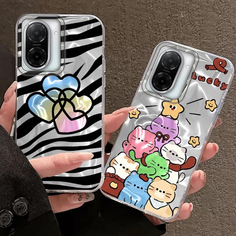 Cartoon Cat Love Heart Girls Case For Xiaomi Redmi 14C 13C 10 9A 9C Note 14 13 12 11 10S 9 8 Pro Plus A5 A4 A3 A2 A1 Funda Cover