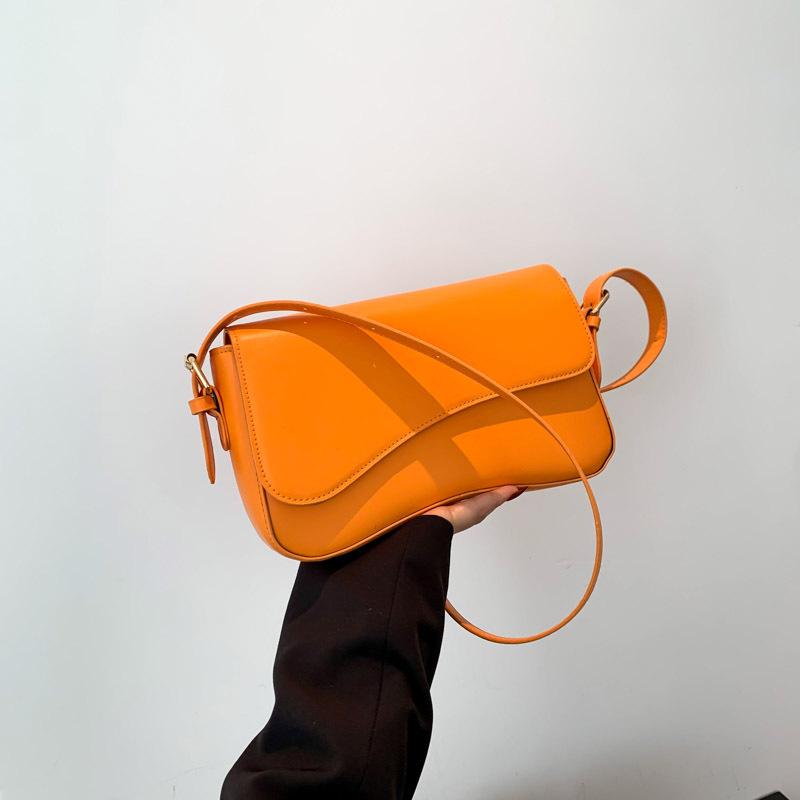 

Модная ретро-сумка через плечо для женщин, зимняя универсальная маленькая квадратная сумка подмышкой оранжевый