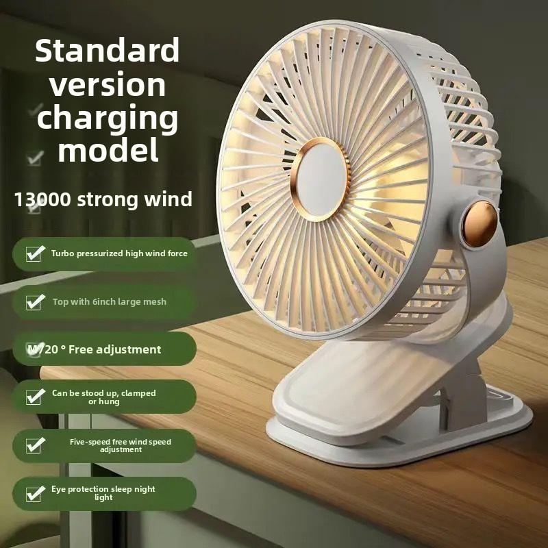 

Multifunctional Fan with Lights and Clamps for Home Dormitory Office Desk Charging Portable Outdoor Mini Fan Summer Essentials