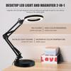 5X Lupe Schreibtischlampe Vergrößerungsglas LED-Licht Faltbare Leselampe mit drei Dimmmodi USB-Stromversorgung