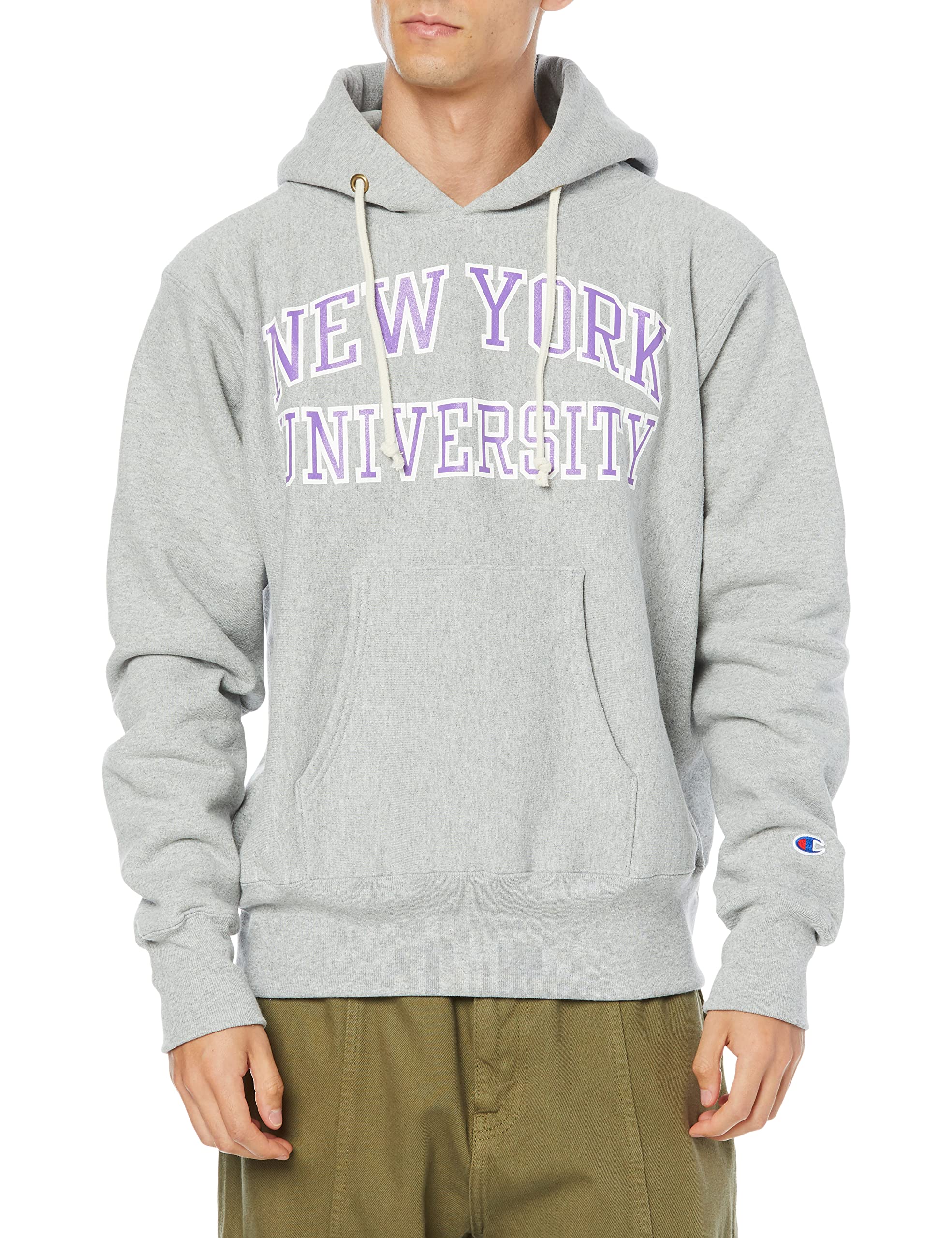 

Champion Reverse Hooded Made in Oxford Size S Weave® Sweatshirt, USA, C5-U107, Men s Gray,