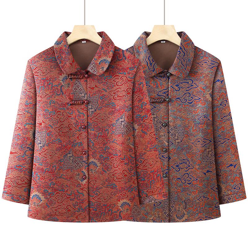 Middle-Aged Women's Jacquard Lapel Cardigan