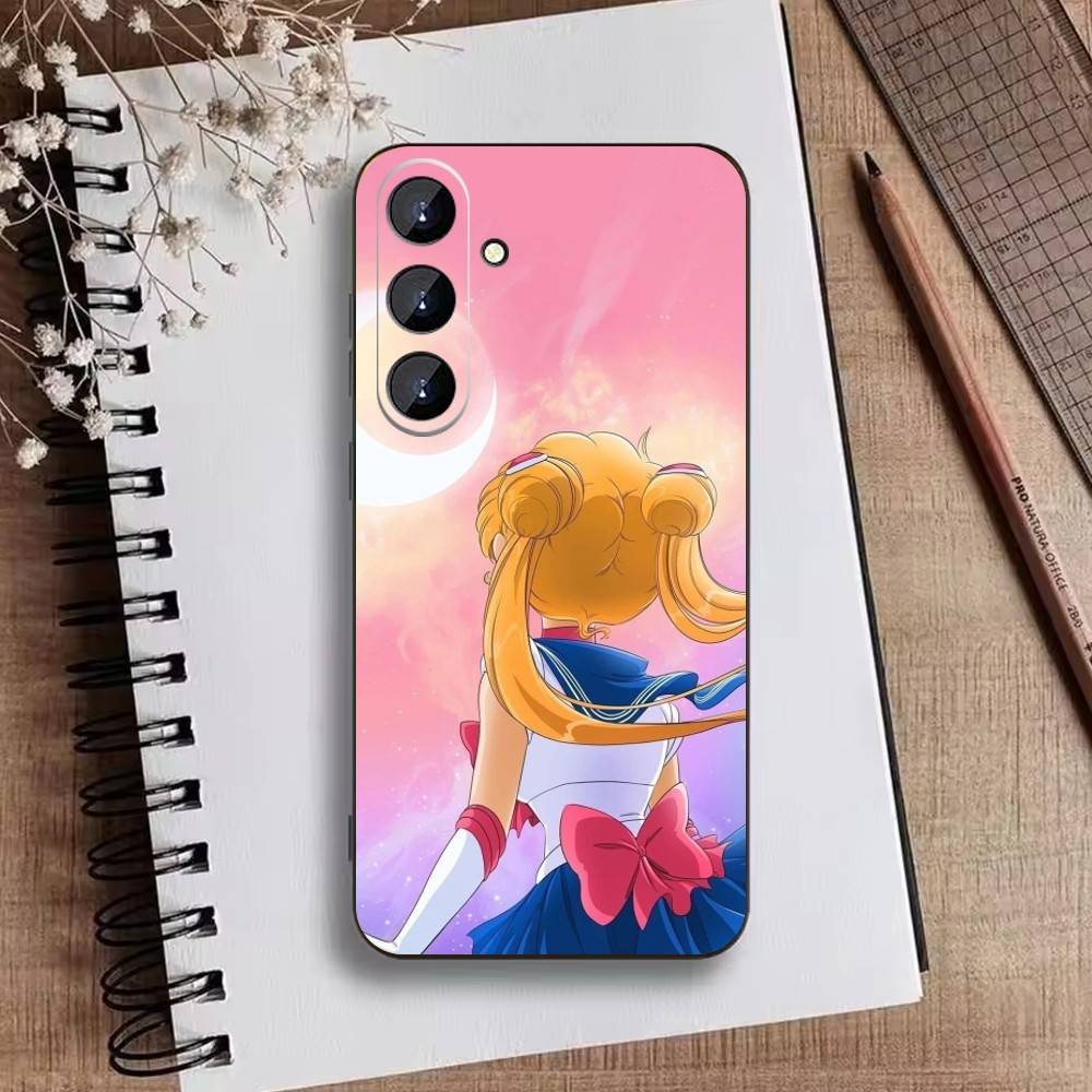 Cartoon F-Sailor M-Moons Phone Case For Samsung Galaxy A73,A72,A71,A70,A52,A51 Others Soft Black Cover