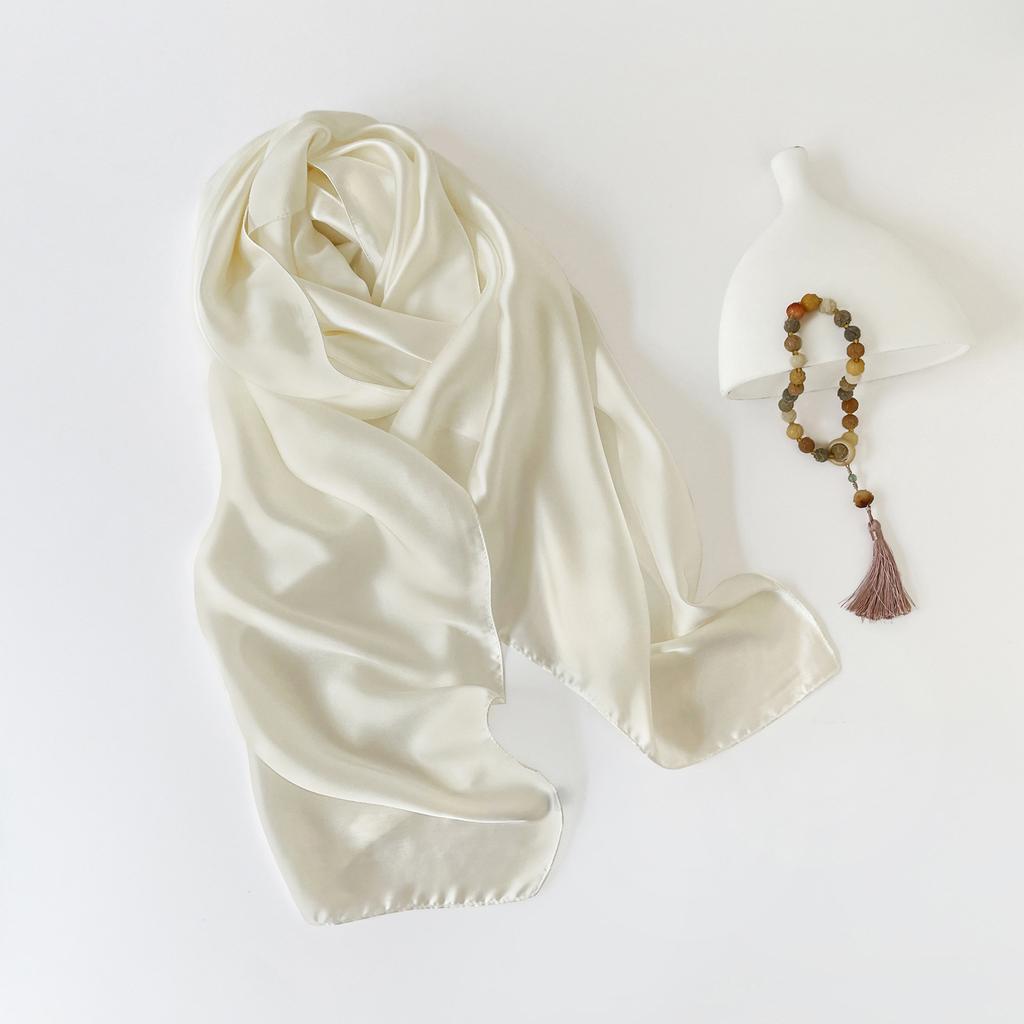 Solid Color Headscarf Long Scarf Women'S Silk Scarf Hot-Selling Scarf Scarf Shawl Multi-Purpose Hijab