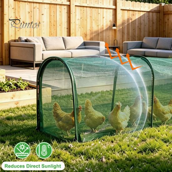Safe Poultry Enclosure for Outdoors Foldable Chicken Tunnel, Portable Run, Instant Setup, Predator Netting Proof Run Outdoor Yard Protection