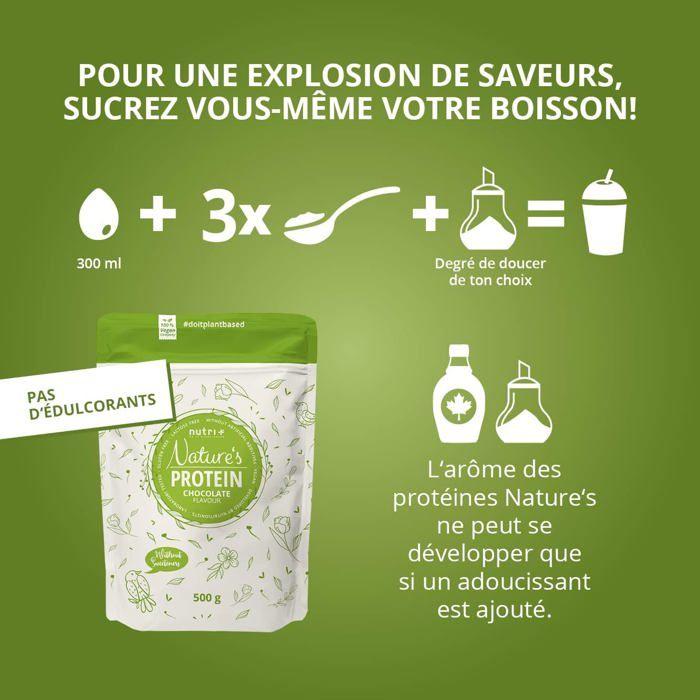 Nutri+ natures protein - poudre de protéines végétaliennes - chocolat - proteines - 500g