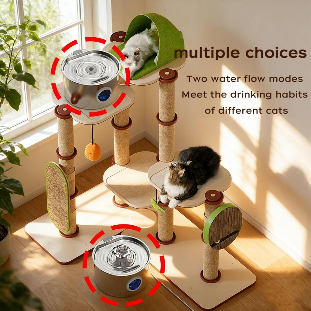 Stainless Steel 3.2L Automatic Pet Water Fountain with Filter for Cats and Dogs