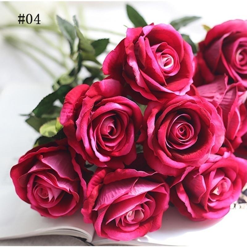 

Домашний декор Искусственные поддельные розы Фланелевые цветы Свадебный букет Свадебная вечеринка Rose Red