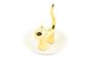 Naissant Cute Cat Jewelry Stand with a Curved Tail Tray/Accessory (Gold)