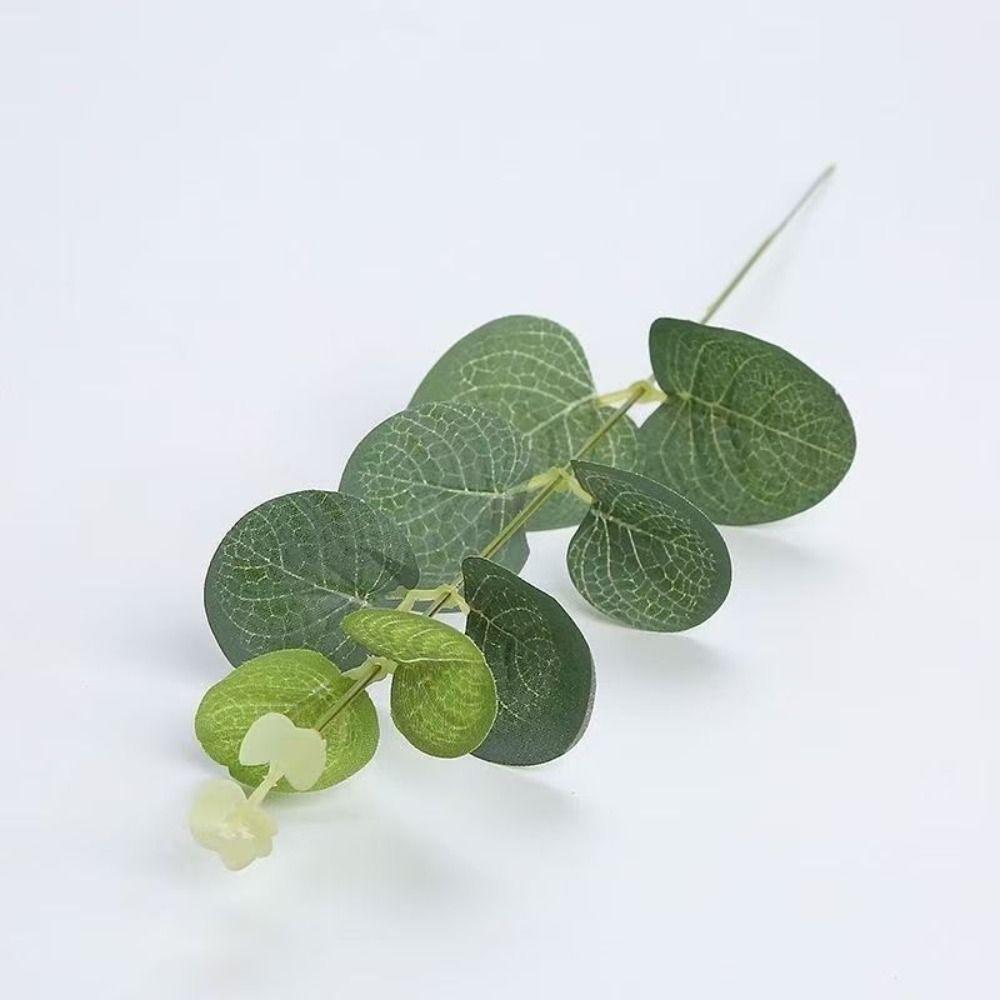 20Pcs Green Color Artificial Eucalyptus Leaves Bendable Realistic Silk Eucalyptus Leaf Widely Use Decoration