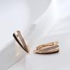 Fashion Women Dangle Earrings  Rose Gold Geometry Black Enamel Natural Zircon Earrings High Quality Daily Jewelry