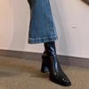 Small Square Head Thick Heel High Heel Elastic Boots Elegant Versatile Short Boots