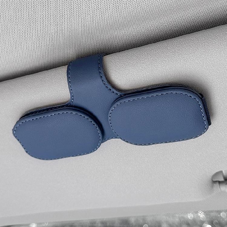 Multifunction Leather Sunglasses Card Holder Car Sun Visor Glasses Mount Hanger