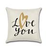 Creative Couple Cushion Cover Cotton Linen Throw Pillow Case For Sofa Lovers Valentine'S Day Decorative Pillowcase Cushion Cover
