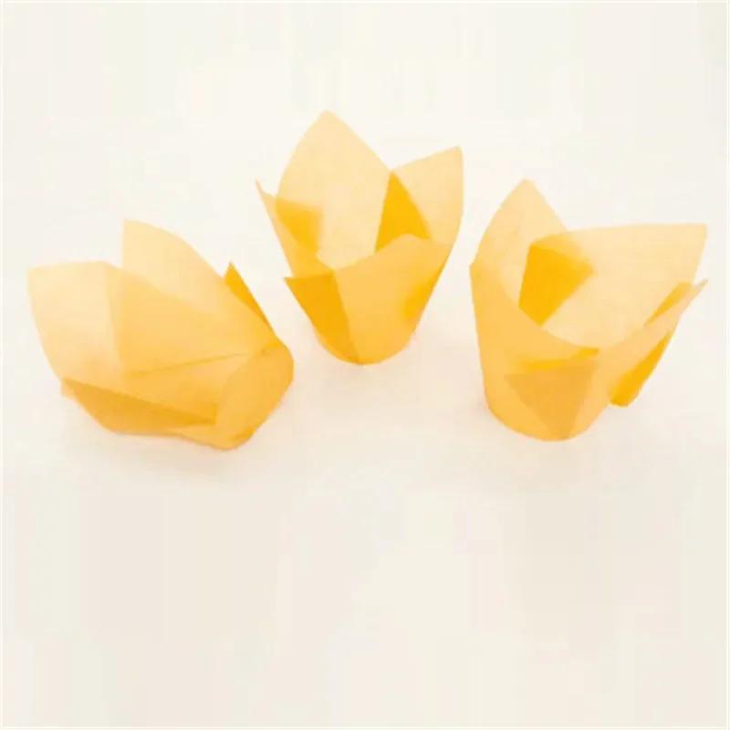 50 Stück Cupcake-Förmchen im Zeitungsstil Backförmchen für Hochzeitsfeier Caissettes Tulpenförmchen Muffin-Cupcake-Papierförmchen Ölfest Kuchenverpackung