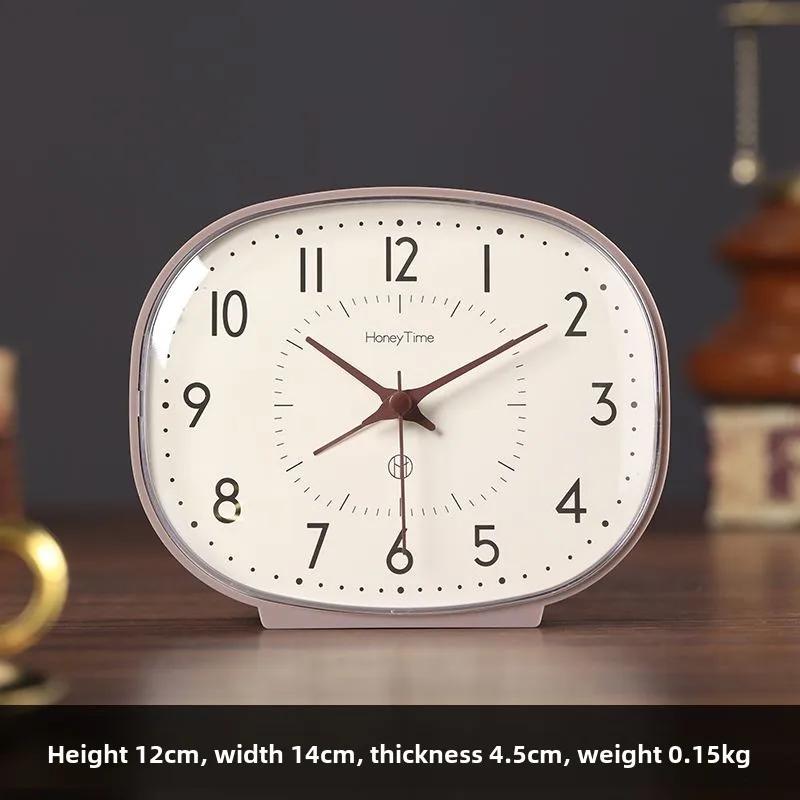 Mute Small Table Clock Household Vintage Desktop Decoration Bedroom Children's Students Creative Wake-up Device Desk Alarm Clock