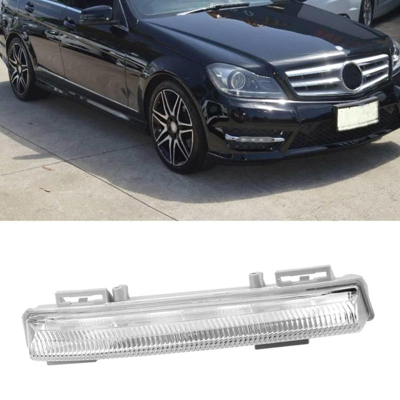 Car Daytime Running Light Waterproof Strip Auto Headlights White Turn Signal Fog Lights for Mercedes C250 C350 2012-2014