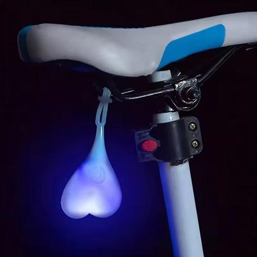 Riding Cycling Waterproof LED Lamp 4 Color Heart Ball Safety Warning Light Creative Silicone Bike Rear Taillight