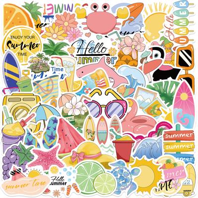 50 Cartoons Summer Chill Vibes Graffiti Stickers Decorate Guitar Notebook Suitcase DIY
