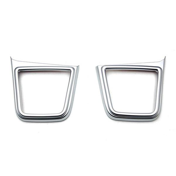 Matte Silver ABS Cup Holder Frame (Left/Right) for Car Console - Decorative Accessory
