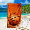 Ultra-Soft Beach Towel with Basketball Theme,Ideal for Pool - Camping, Diving - Perfect Travel Essential, Vibrant Beach Towel.