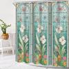 Barevná sprchová závěs Květinový design s motýly Vintage Art Deco Dekorace koupelny Voděodolná látka Elegantní interiér domu