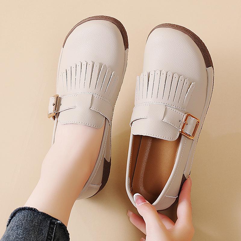 Women's Platform Loafers Lady Creepers Coffee Tassels Thick Sole Casual Slip on Height Increase Low Shoes