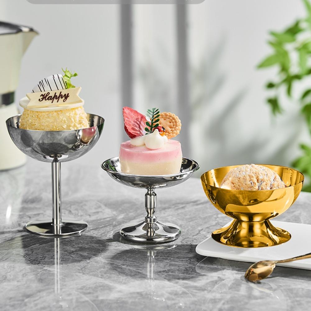 304 Stainless Steel Dessert and Cocktail Glass for Ice Cream For Pudding and Smoothies Footed Serving Cup for Events