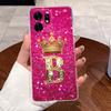 Fashion Initial Letter Crown Couple Case For Honor Play 60A 5G / Honor X6d 5G Transparent TPU Silicone Shockproof Soft Casing