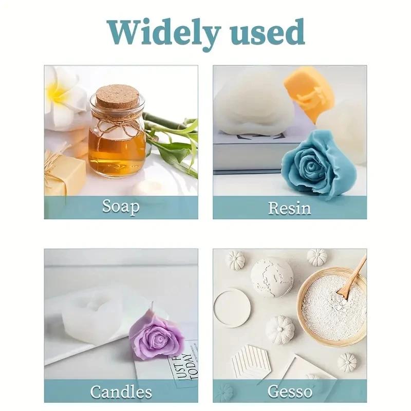 2Pcs 3D Love Rose Candle Silicone Mold DIY Heart Flower Candle Making soap Resin mold Chocolate Valentine Gift Crafts