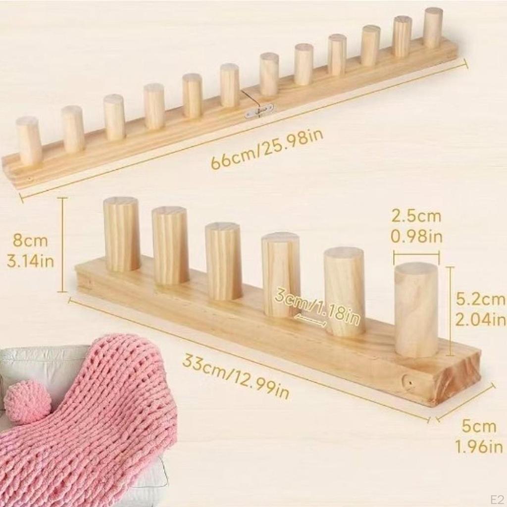 Wooden Knitting Loom Kit Thick Blanket Adjustable DIY Crafting Easy To Assemble Hand