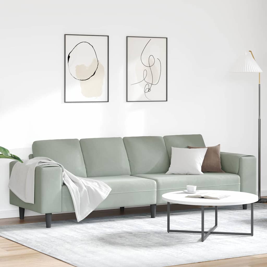 Living Room Sofa Light Grey 250 x 77 x 76 cm