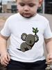 Cute Sleeping Koala Cartoon Graphic Family Matching T Shirt Boys Girls Short Sleeve Tees Parent Kid Same Soft Summer Tops
