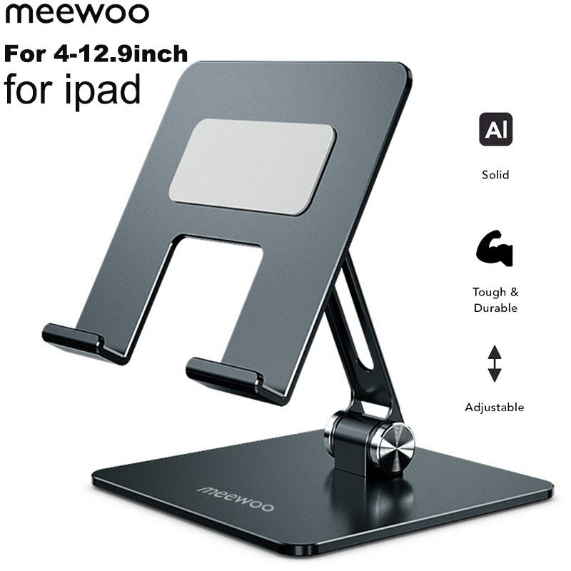 Meewoo Tablet Stand 360°Rotate for Foldable iPad Stand Height Adjustable Tablet Holder for 4-12.9in MP48Gray