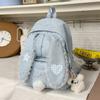 Schoolbag hazy fine flash polka dot lace rabbit ear backpack Korean soft girl gentle and versatile class travel small backpack