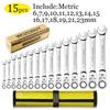 WOZOBUY Ratchet Metric Wrench Set, Movable Head Socket Wrench  Gear Ring Torque Key Wrench Set Car Repair Tool