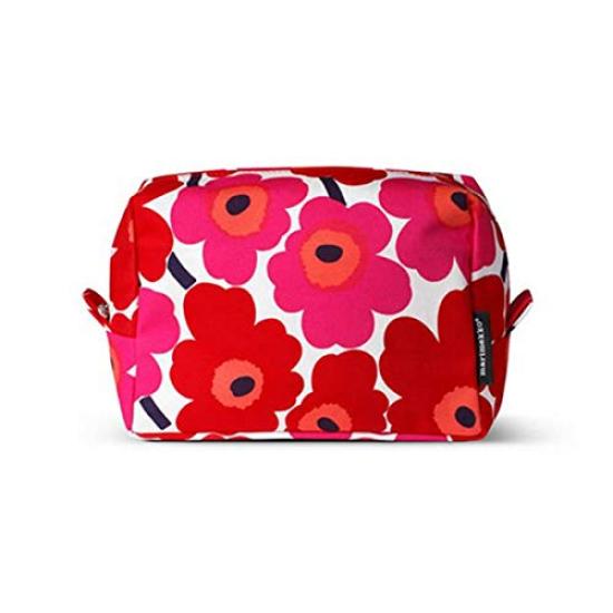 Marimekko Vilja Mini Uniko Cosmetic Bag 9x4x7 inches - (Red Poppy)