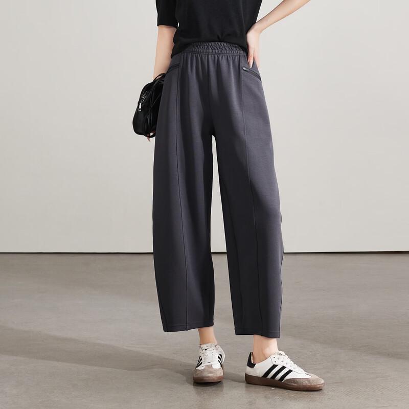 SOFSIL Women's Elastic Waist Casual Cropped Harem Pants