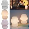 Desk Lamp Ins Style Mushroom LED Lamp Mushroom Striped Bedside Lamp Transparent Glass Night Lamp Nightlight for Baby