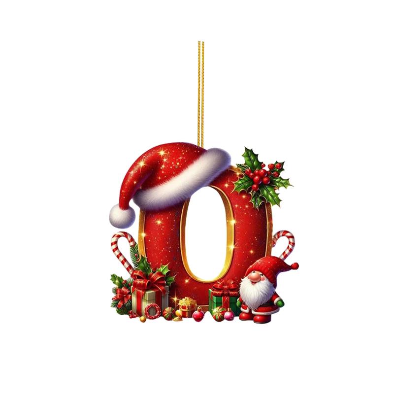Christmas 26 Letters Ornament Flat Hanging Pendant Personalized Holiday Festive Tree Decor Gift For Christmas Party Ornament