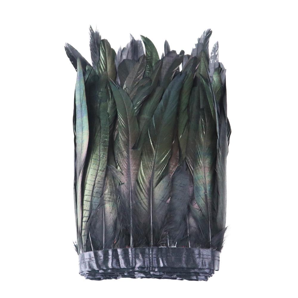 2M Cock Tail Feather Cloth Edge Decoration 25-30Cm 10-12 Inch Chicken Feather Ribbon Wedding Party Decoration Dress