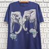 Vintage 1992 Harlequin Elephants T-Shirt Nature Wildlife Animal Lover Print Tee Size L