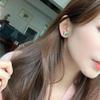 Charming Green Butterfly Earrings In Vintage Oil Painting Style