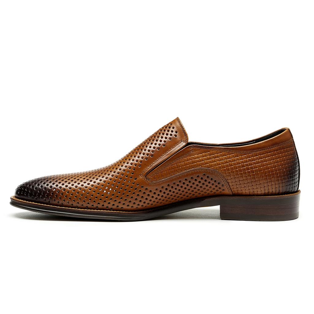 Men'S Leather Shoes Hollow Leather Men'S Shoes Summer One Pedal Business Casual Shoes Soft Sole Breathable Pointed British Dress Shoes