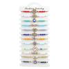 Bohemian Hand-woven Colorful Seed Bead Adjustable Bracelet with Rhinestone Connector