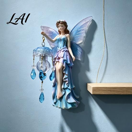 Comfortable Atmosphere Lighting Fairy Wall Lamp Warm LED with Resin Sconce Glow for Bedroom Unique Crafts Living Room Room Vintage Rustic