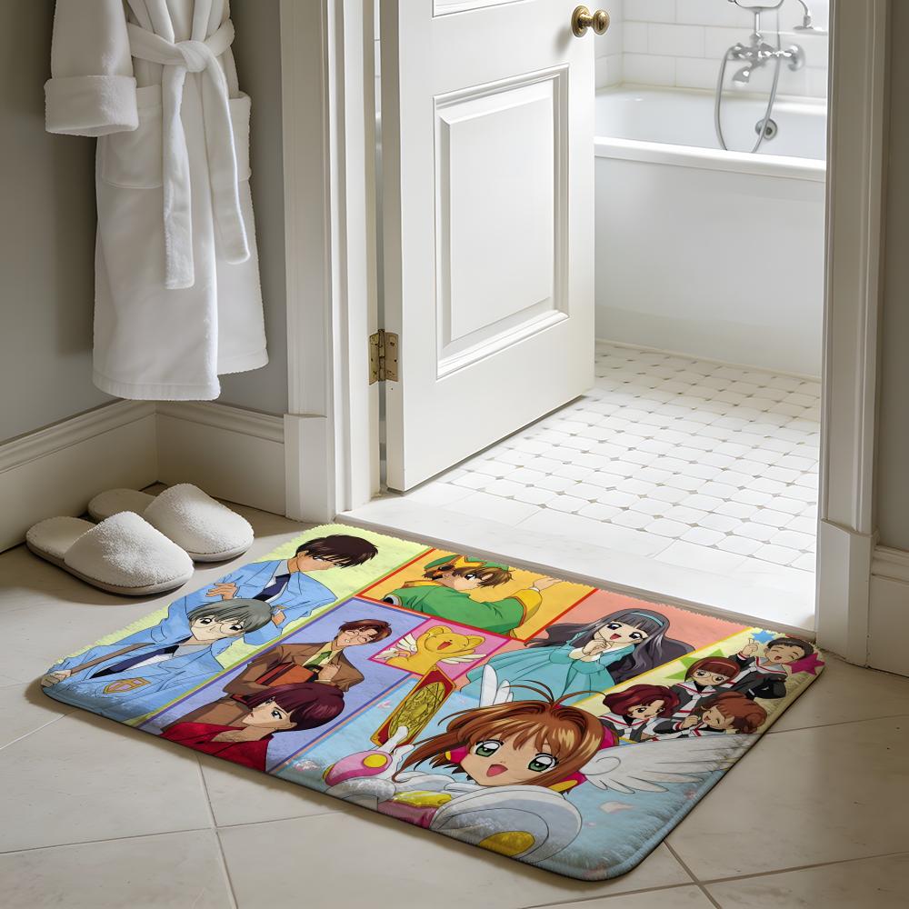 CCardcaptor SSakura Cartoon Floor Mat Soft Flannel Absorbent Mat Non-Slip Rug Home Bedroom Bathroom