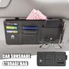 Car Sun Visor Storage Bag PU Leather Multi-Pocket Car Glasses Clip Card Holder Storage Pocket for Citroen C4 C3-XR C5 Aircross